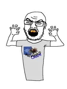 feraljak, feralrants, clothes, frown, glasses, hands, hands up, rantsona, stubble, yellow teeth
