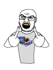 feraljak, feralrants, bald, clothes, glasses, middle finger, mustache, open mouth, rantsona, stubble