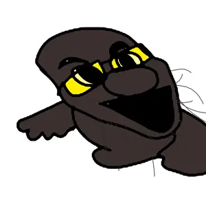mariojak, bald, glasses, open mouth, root, white background, root