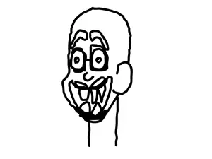 skibidijak, bald, gametoons, glasses, stubble, white background, skibidi toilet