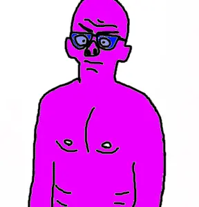 morrison, admin, bald, closed mouth, glasses, white background, doll