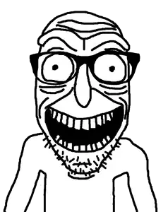 rickjak, glasses, open mouth, smile, stubble, teeth