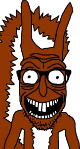 rickjak, squirreljak, animal, glasses, open mouth, smile, squirrel, stubble, tail, teeth