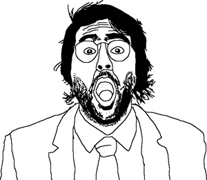 unknown, beard, clothes, glasses, open mouth, suit