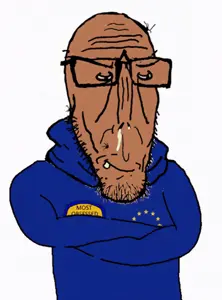 markiplier soyjak, euromutt, euromutt, animated, beard, brown skin, crossed arms, european union, glasses, luma