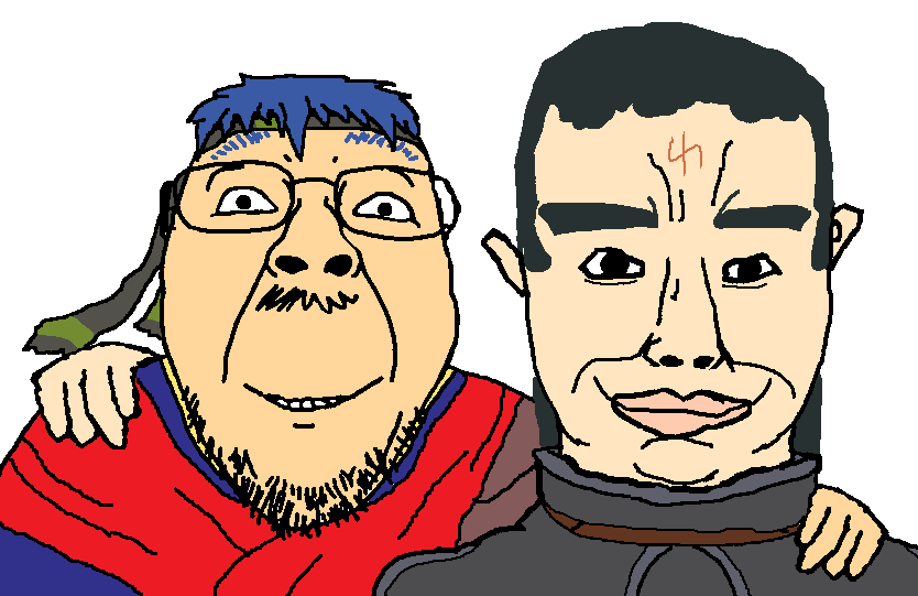 bernd, chudjak, chudjak front, chud troon alliance, 2soyjaks, anime, blue hair, clothes, fire emblem, friendship
