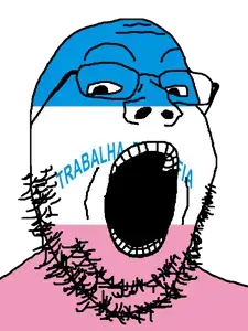 gapejak, brazil, espírito santo, flag, glasses, looking at you, open mouth, portuguese text, soyjak, stubble