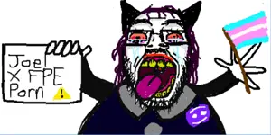 bernd, bloodshot eyes, cat ears, crying, discord, ear, ears, fpe chink pedo nigger, holding object, tranny