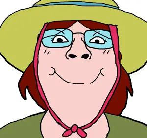 bernd, gapejak, bridget, female gapejak, femjak, closed mouth, clothes, female, glasses, hat