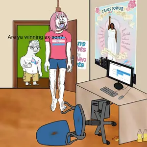 daddy's girl wojak, wojak, bernd, hanging troonjak, troonjak, ack, anhero, bald, boomer, chair