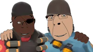 demoman (team fortress 2), soldier (team fortress 2), cobson, soyak, no more brother wars, 2soyjaks, army, beanie, beard, black skin