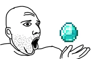 bitcoinjak, bald, diamond, hands, open mouth, stubble, video game, minecraft