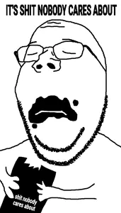 dersoylentdrinker, gapejak, wholesome soyjak, its over, closed eyes, closed mouth, eating, glasses, holding object, its over (phrase)