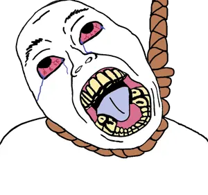 bernd, boat rammer, hanging troonjak, troonjak, ack, bloodshot eyes, crying, dead, distorted, hanging