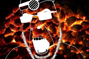 cobson, clothes, coal, coal background, fire, glasses, hat, inverted, miner, mining helmet
