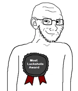 soyak, soyak (smug), award, badge, closed mouth, ear, english text, glasses, looking at you, smile