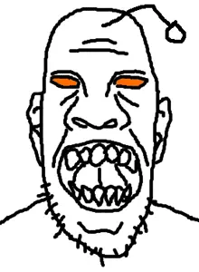 skinjak, antenna, open mouth, orange eyes, reddit, stubble