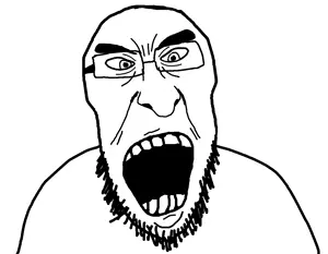 unknown, angry, glasses, open mouth, white noise (2005)