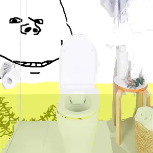gapejak, danish twist, bathroom, pee, real life, smile, soyjak, stubble, toilet