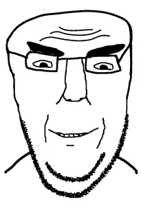 cocson, glasses, smile, soyjak, stubble