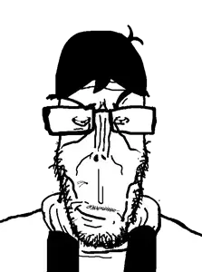 crimsonvoidhydra1488, markiplier soyjak, euromutt, euromutt, beard, clothes, glasses, hair, raised eyebrow, smug