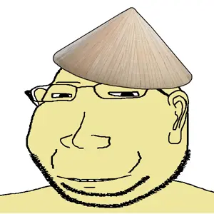 gapejak, massjak, wholesome soyjak, asian, clothes, ear, glasses, hat, rice hat, small eyes