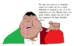 jirafadenyerdx, meximutt, angry, arm, brown skin, clothes, double dubs, fat, flag, get