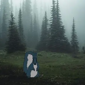 markiplier soyjak, longplier, calm, squirreljak, animal, calm, closed eyes, fog, forest, nature