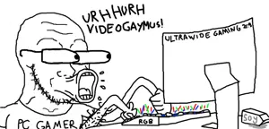 soyak, arm, clothes, computer, eyes popping, gamer, glasses, hairy, hands, open mouth
