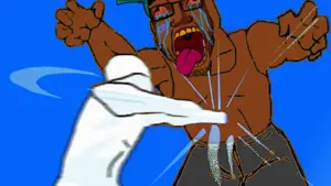 esl fnf pedo, markiplier soyjak, soyak, ack, animated, anime, brown skin, clothes, discord, fight