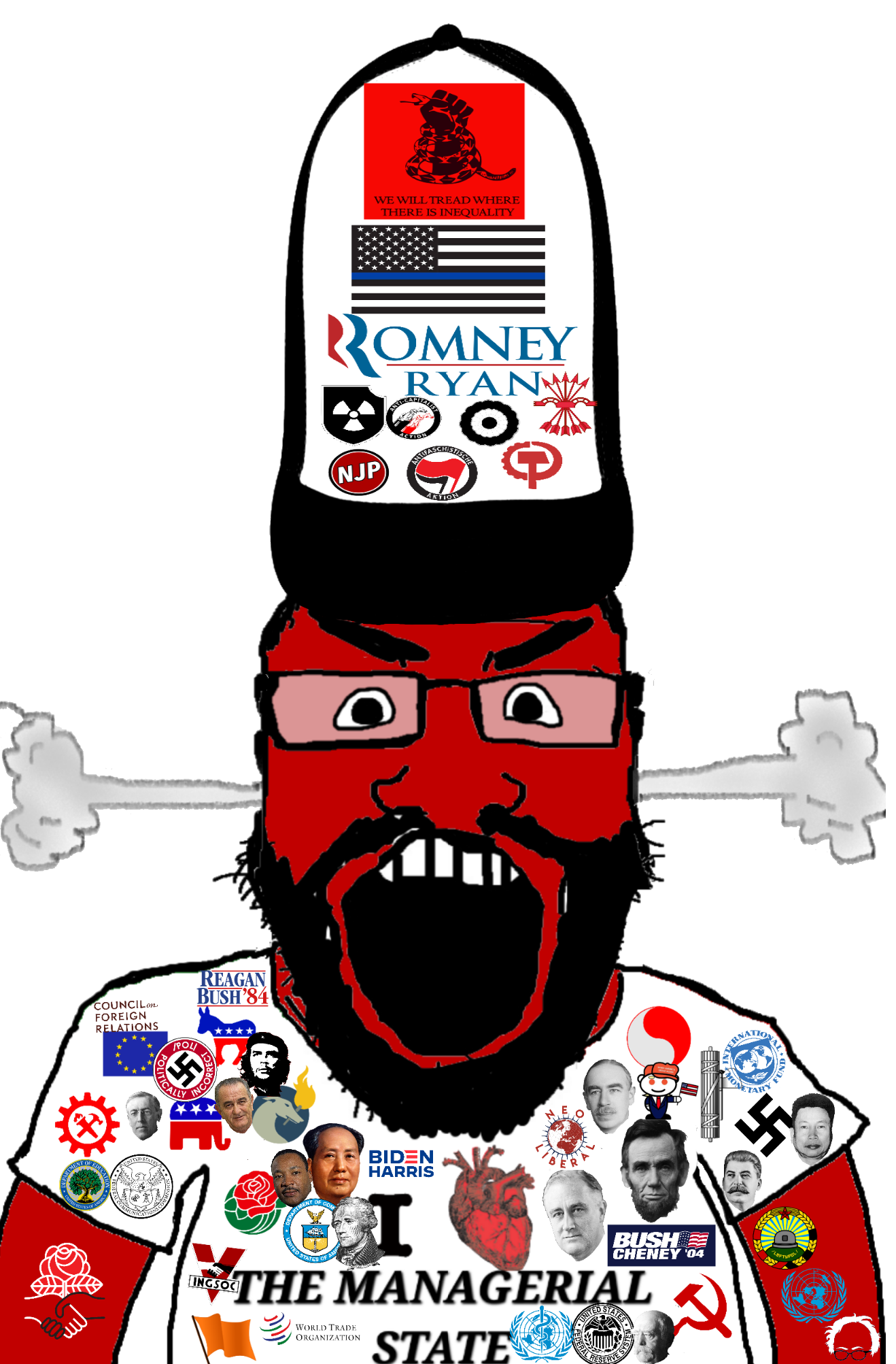 donald trump, joseph stalin, markiplier soyjak, science lover, 1984, 2004, 2012, abraham lincoln, alexander hamilton, angry