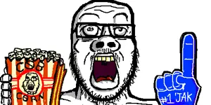 toonsoy, a24 slowburn soyjak, cobson, art, drawfag, drawing, glasses, glove, oekaki, popcorn