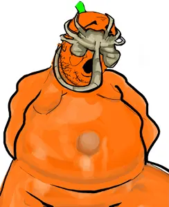 romanian schizo, alien, facehugger, fat, food, fruit, obese, froot