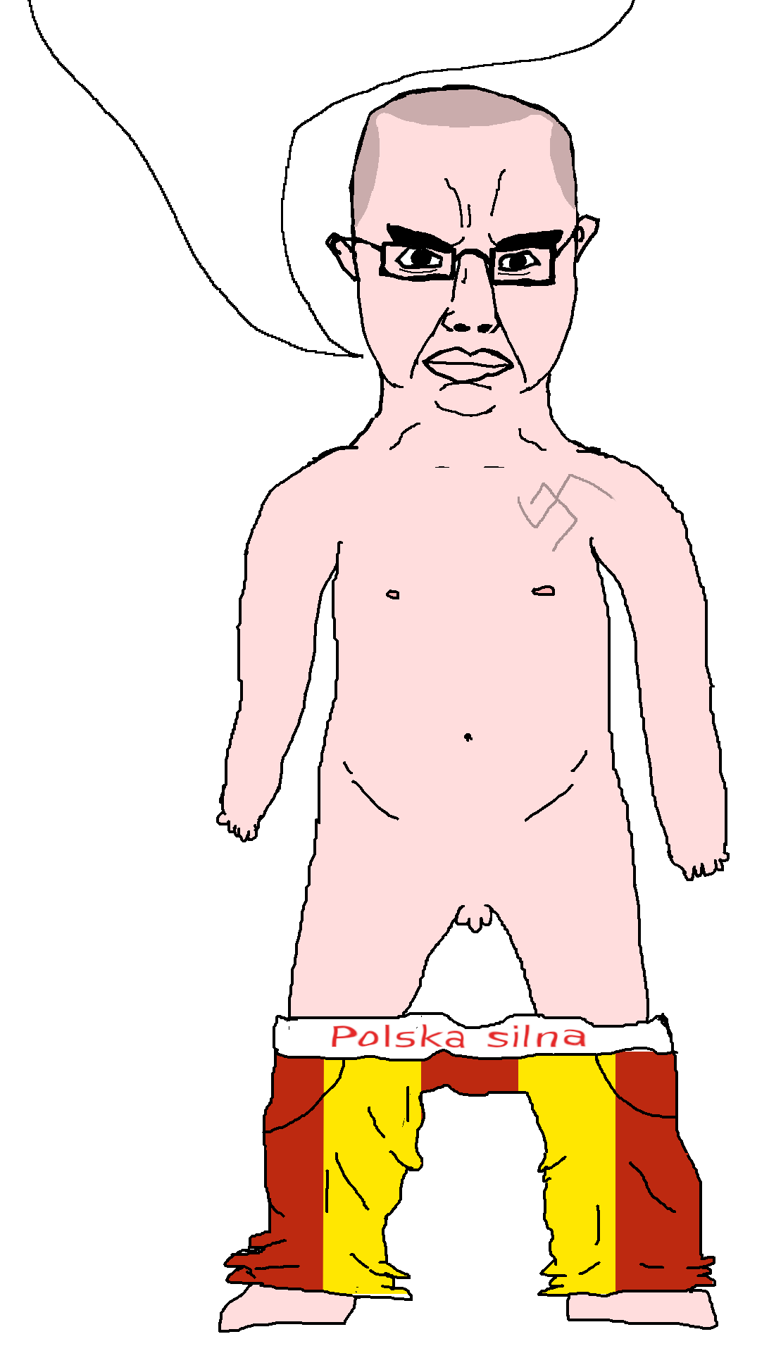 chudjak, chudjak front, obsessedchud, balding, country, flag, full body, glasses, hair, lodz