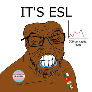 feraljak, its over, slopjak, algeria, badge, bald, brainlet, brown skin, clenched teeth, closed eyes