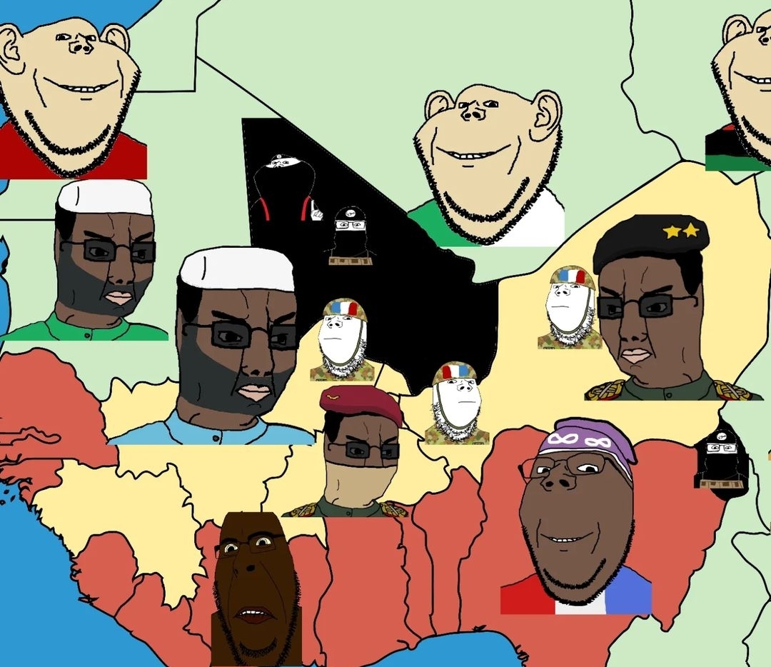 chudjak, cobson, gapejak, impish soyak ears, markiplier soyjak, hornyson, wholesome soyjak, africa, beard, black skin