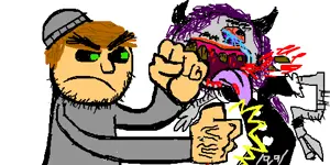 bernd, ack, angry, bloodshot eyes, crying, fight, fpe chink pedo nigger, hanging, oekaki, punch