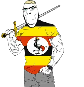 cobson, aryan, a10 eyes, blonde hair, blue eyes, buff, hair, sword, uganda, weapon