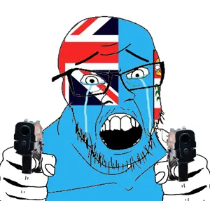 feraljak, country, countrywar, crying, fiji, flag, glasses, gun, hair, hands