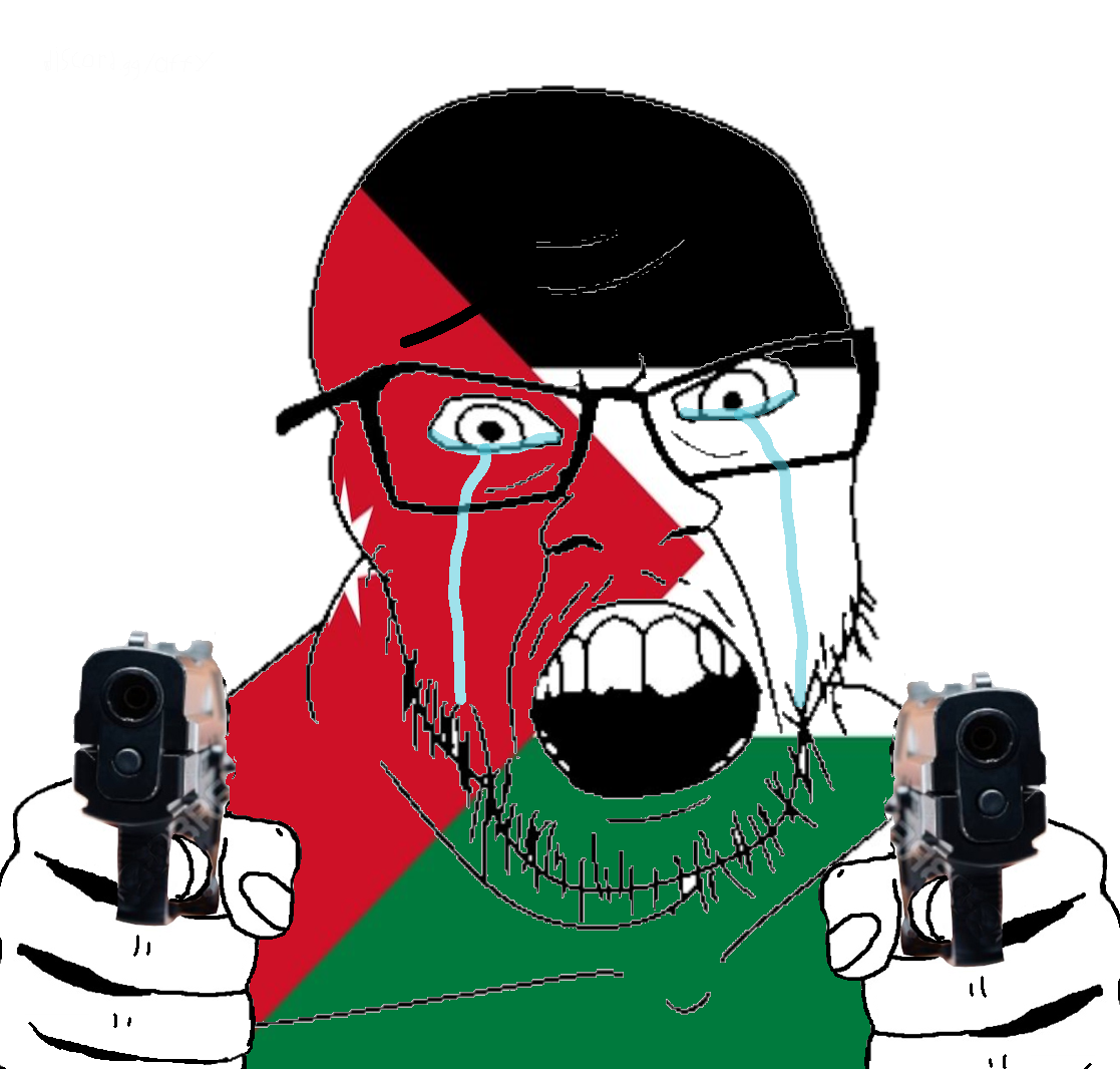 feraljak, country, countrywar, crying, flag, glasses, gun, hair, hands, holding object