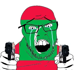 feraljak, country, countrywar, crying, flag, glasses, gun, hair, hands, holding object