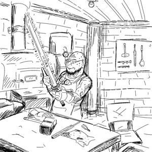 sleep chvd, soyak, forging, swastika, sword, weapon