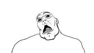 acejak, soyak, doctos, glasses, open mouth, scared, shocked, soyjak, stubble
