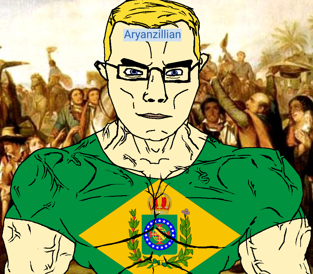 chudjak, chudjak front, muscular chud, aryan, 1822, a10 eyes, ave imperio, blonde hair, brazil, buff