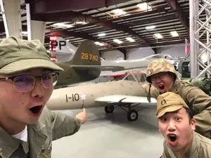 two pointing soyjaks, 2soyjaks, imperial japan, ohka, open mouth, pointing, real life, soy parody