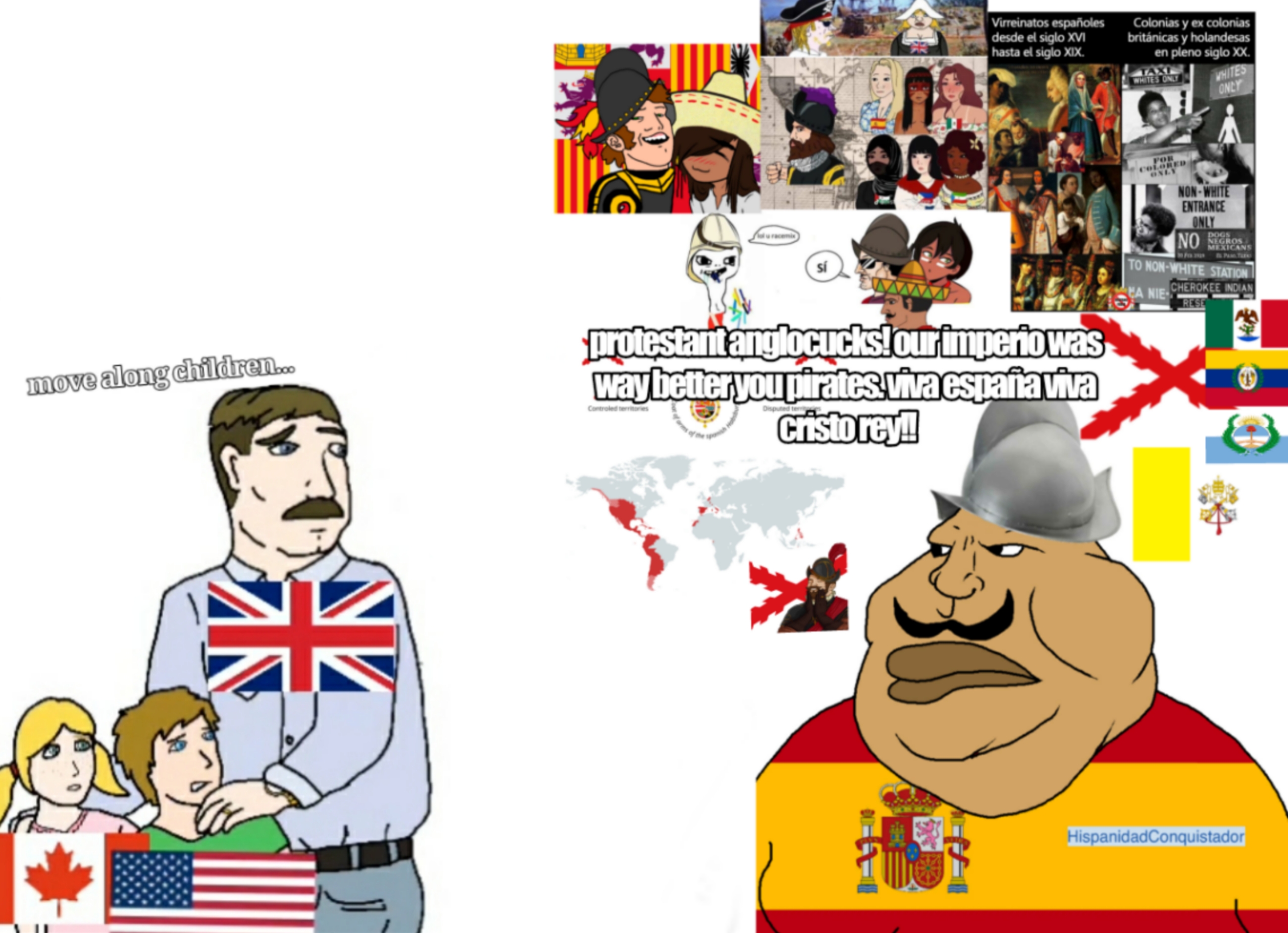 wojak, meximutt, anglo, anglosphere, british, british empire, canada, clothes, conquistador, hat