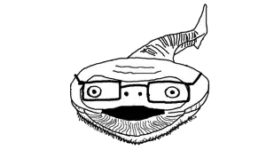 unknown, animal, fish, glasses, janvieri, open mouth, sacabambaspis, soyjak, stubble, transparent background