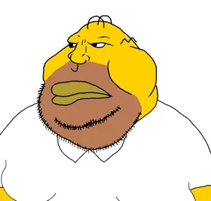 homer simpson, meximutt, animal nose, balding, closed mouth, clothes, collar, collared shirt, fat, hair