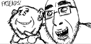 soyjakfan01, cobson, impish soyak ears, art, beard, drawfag, drawing, ear, eyebrows, friendship