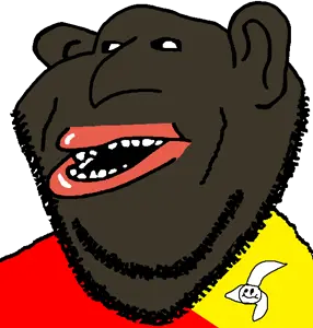 impish soyak ears, impish amerimutt, italy, op is a mindbroken pajeet retard who is obsessed with itaryans, shitskin, sicily, stubble, teeth, transparent background
